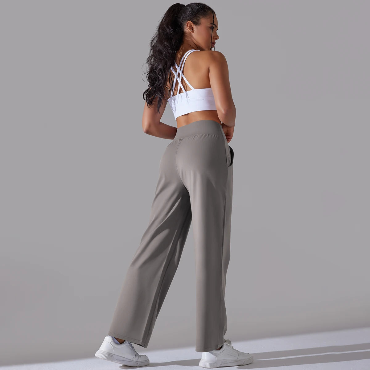 FlexDrift High-Waist Lounge Pants – Buttery Soft Wide-Leg Fit in Cocoa