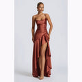 Strapless Asymmetrical Midi Dress – Sexy Backless Summer Dress with Empire Waist for Women