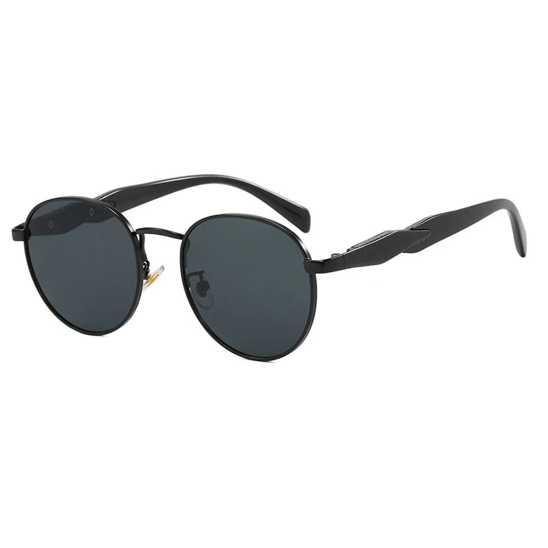 Retro Circular UV400 Sunglasses for Women & Men – Alloy Frame Fashion Shades