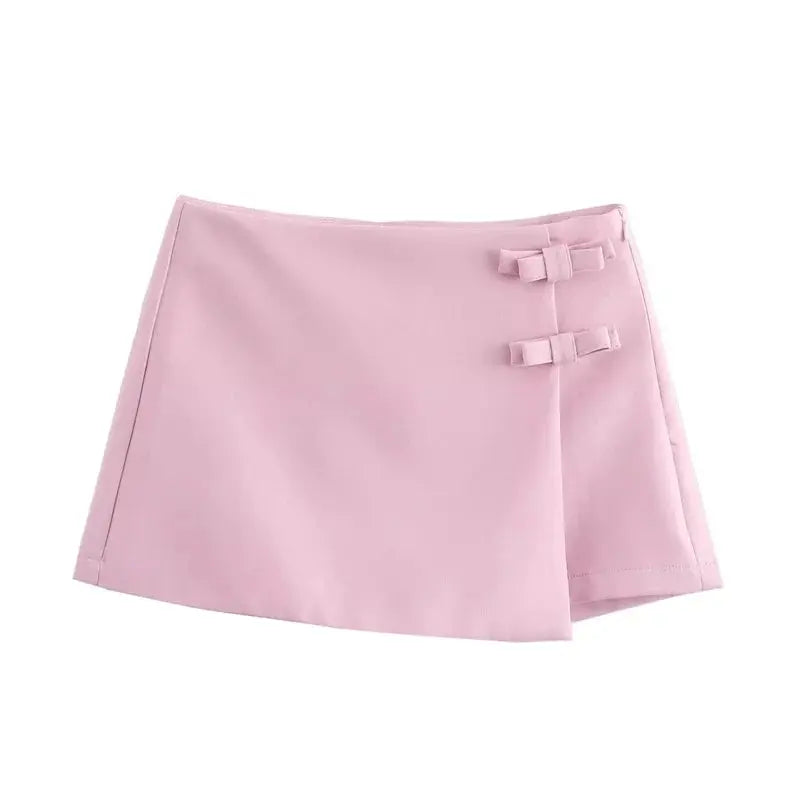 Split Buckle High Waist Skort