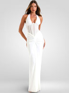 Halter V-Neck Backless Maxi Dress