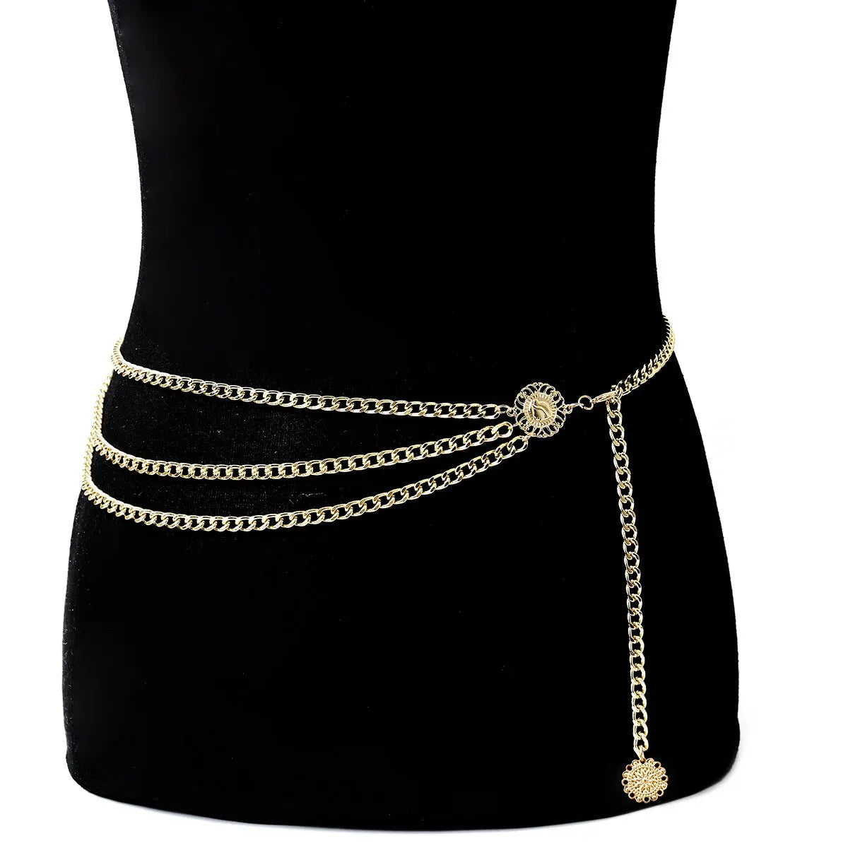 Women’s Sunflower Coin Tassel Waist Chain – Y2K Belly Belt for Rave & Bikini Looks
