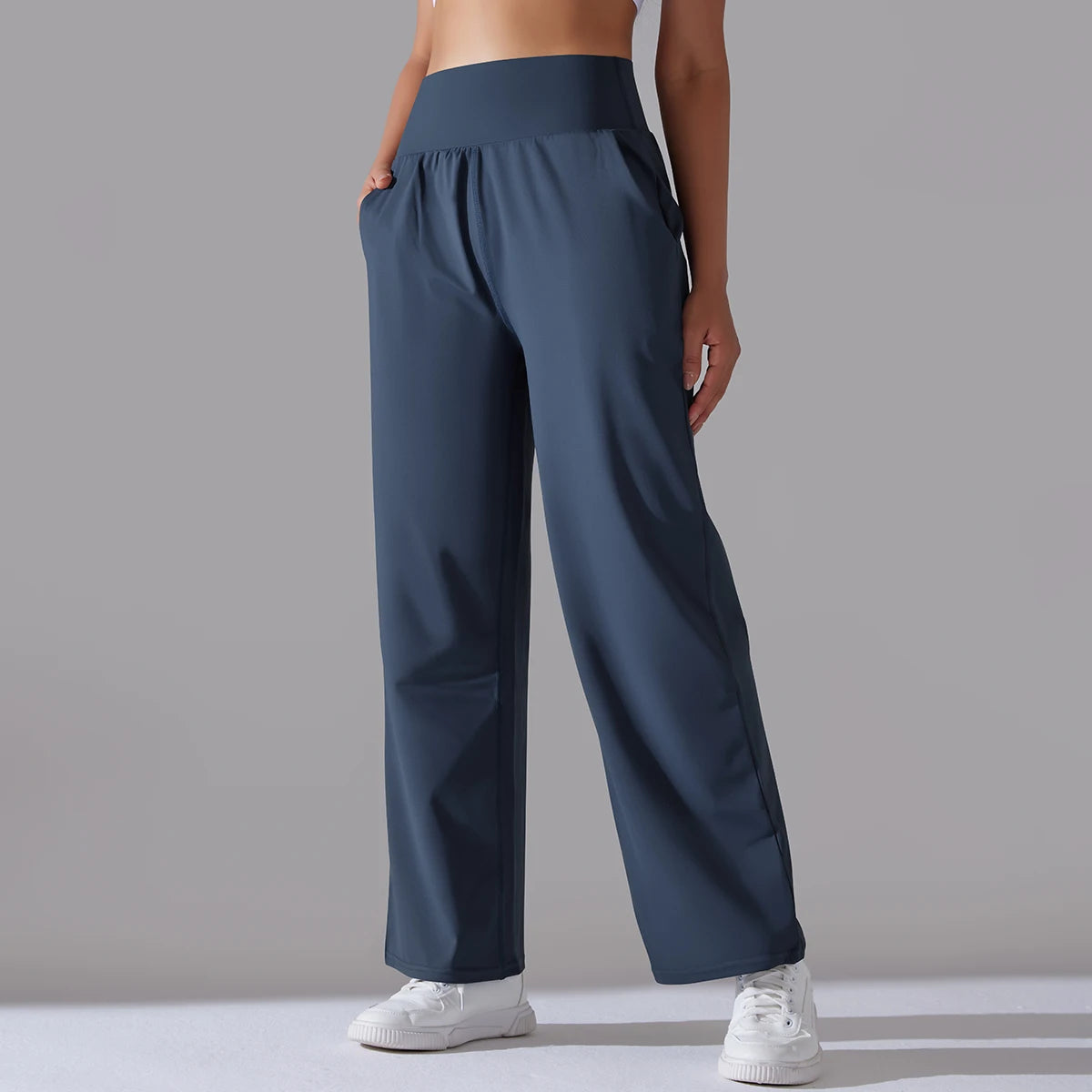 FlexDrift High-Waist Lounge Pants – Buttery Soft Wide-Leg Fit in Cocoa