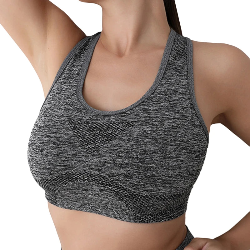 Seamless Yoga & Gym Sports Bra – Shockproof, Quick-Dry & Supportive