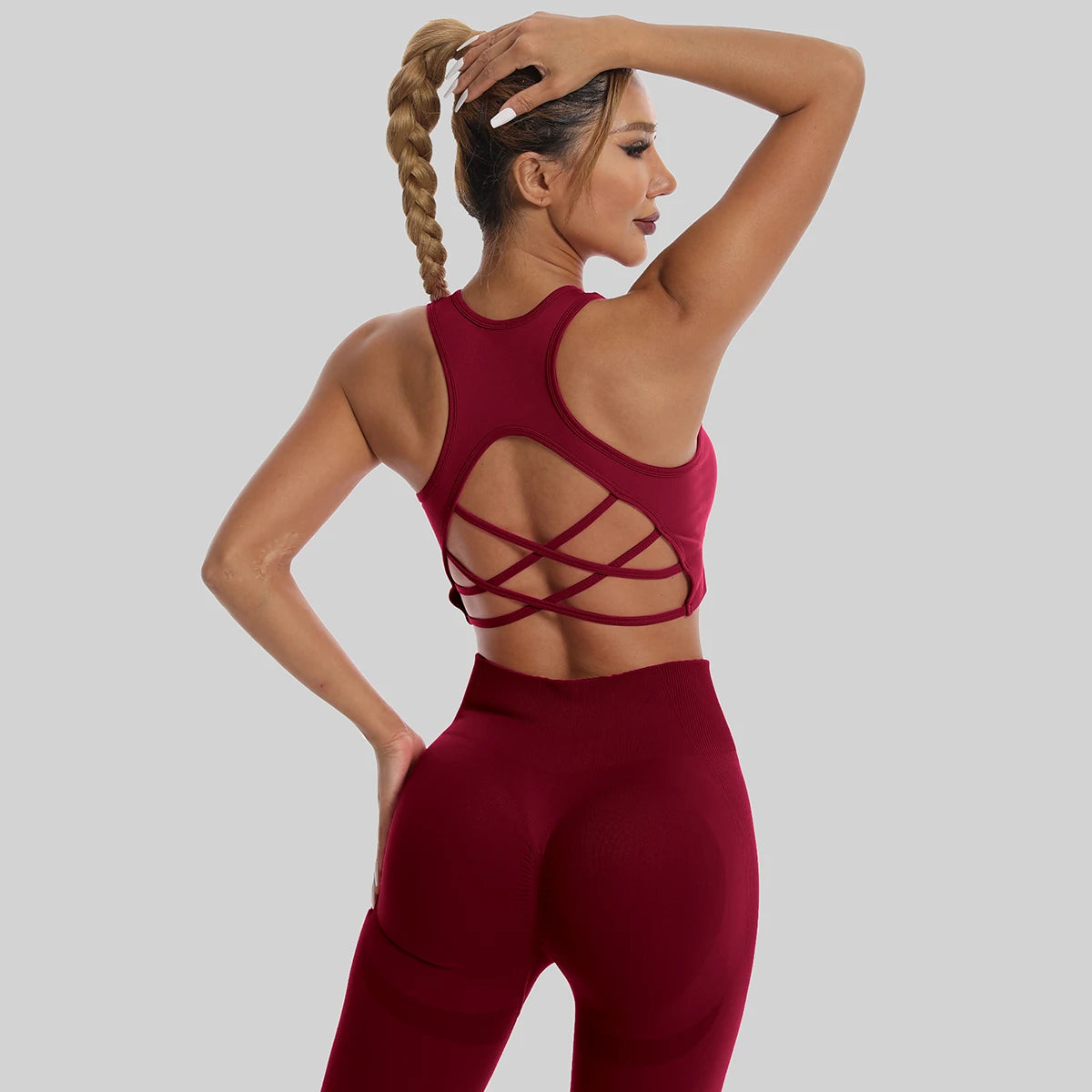 Seamless Sports Set – Bra & High-Waist Compression Leggings