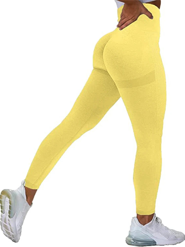 Leggings gainants sans coutures – Taille haute, effet froissé, pour l'entraînement et la mise en forme