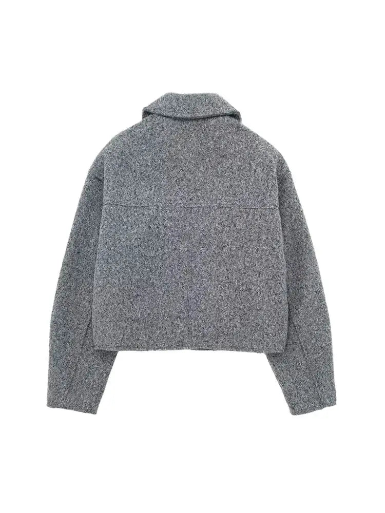 Tvídová zkrácená bunda na zip – městské elegantní a ležérní