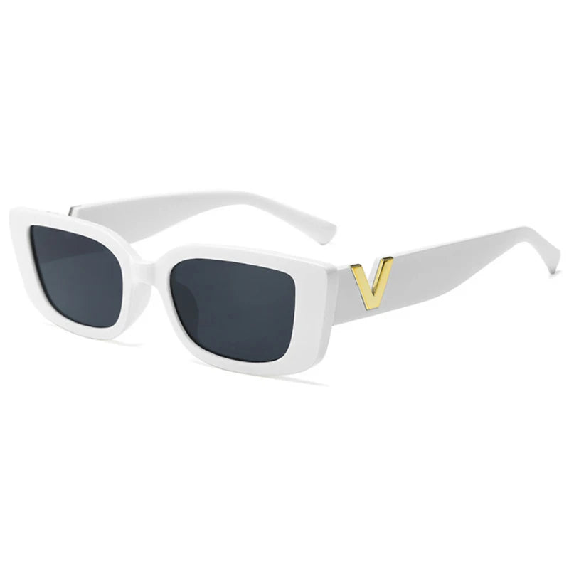 Vintage Rectangle Sunglasses for Women – Small Frame UV400 Luxury Shades