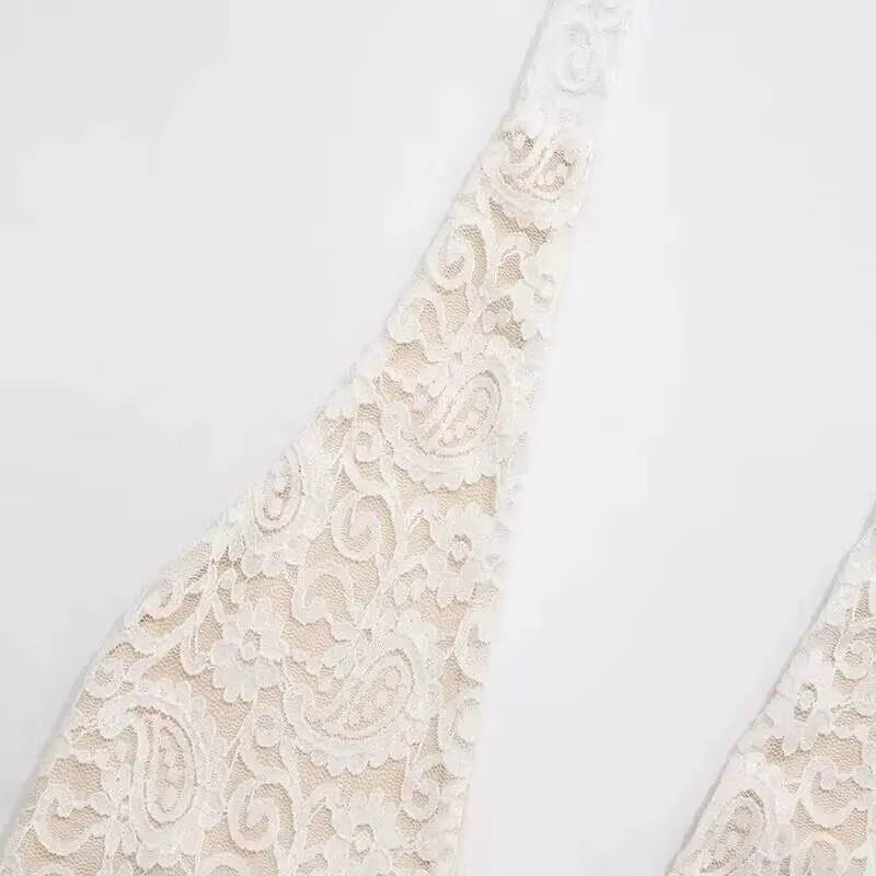 Deep-V Lace Bodycon Playsuit