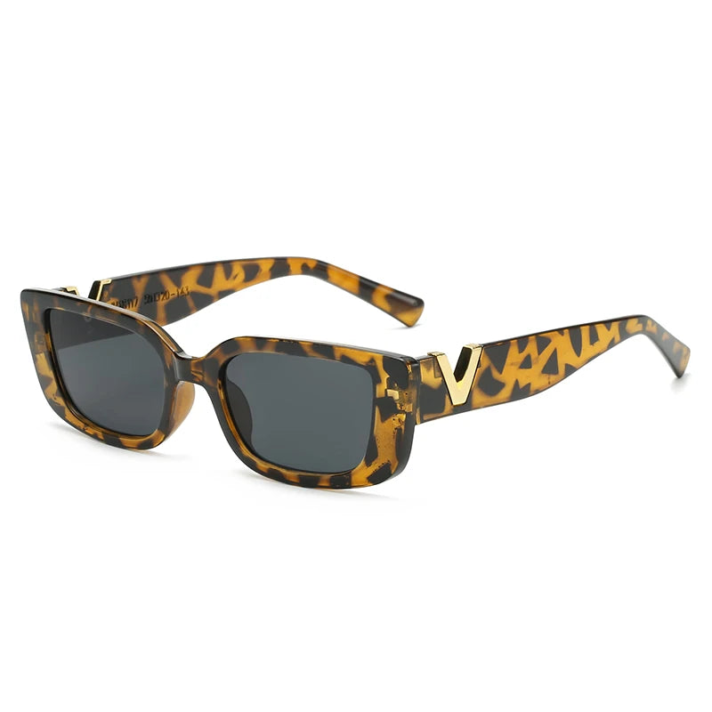 Vintage Rectangle Sunglasses for Women – Small Frame UV400 Luxury Shades
