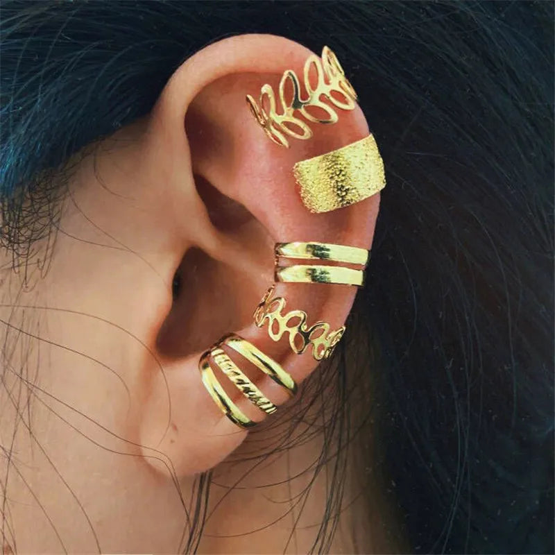 Non-Piercing Leaf Ear Cuff – Gold-Plated Clip-On Earring