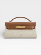 Crocodile-Embossed Leather Square Handbag