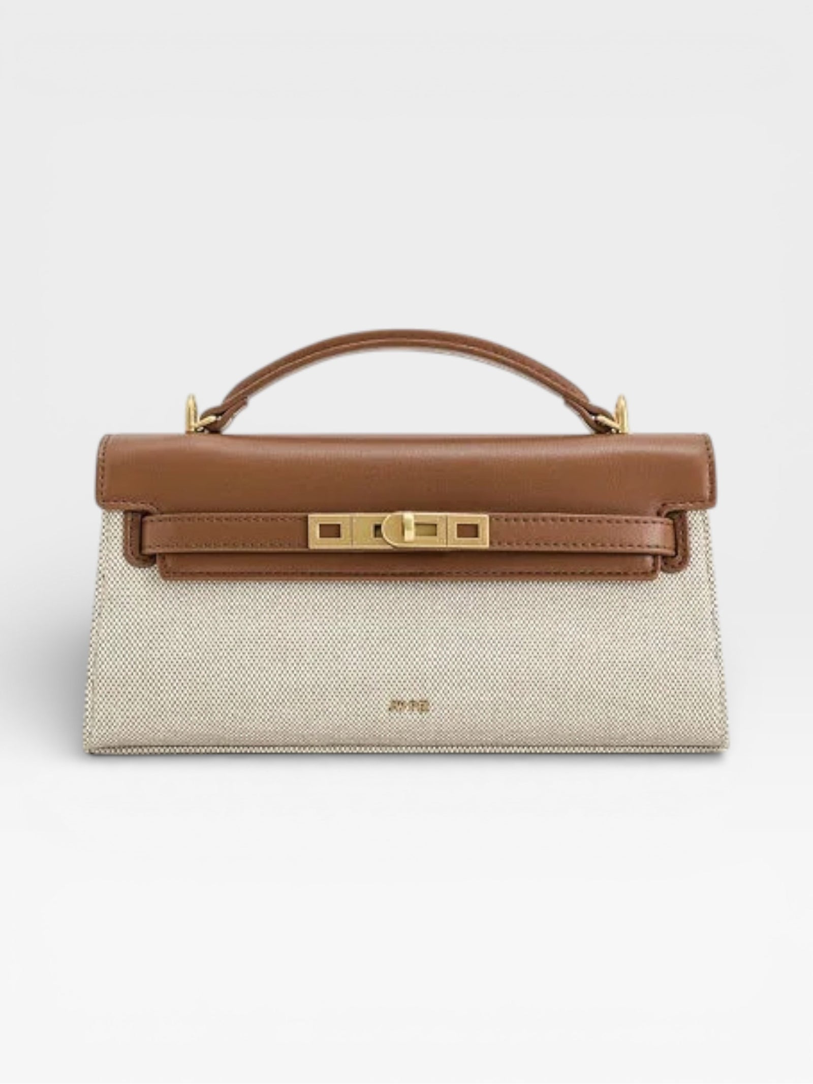Crocodile-Embossed Leather Square Handbag