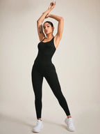 Kryds-ryg mavekontrol jumpsuit – Sculpting Activewear 