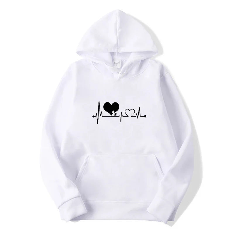 Heartbeat Hoodie – Love & Autism-Inspired Graphic