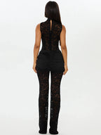 Elegant Hollow Out Lace Jumpsuit