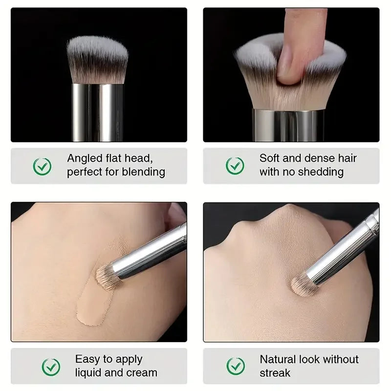 Multifunction Foundation & Concealer Brush – Dense Nose Contour & Blush Brush for Travel