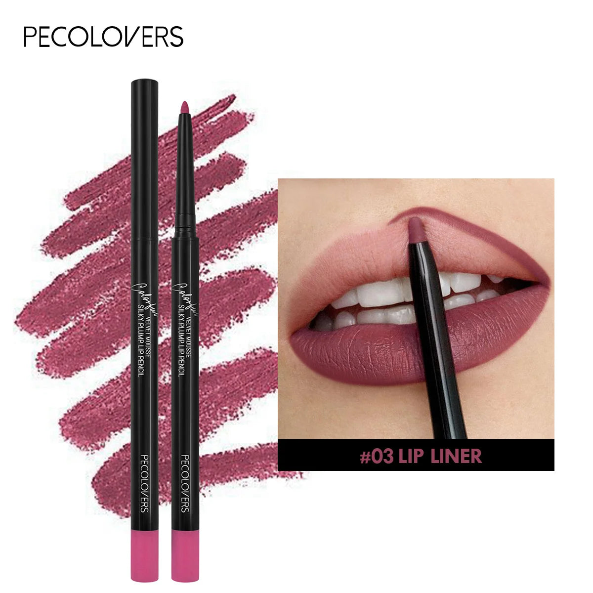 Waterproof Matte Lipliner Pencil – Long-Lasting Contour Tint for Lips | 12 Moisturizing Colors