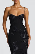 Spaghetti Strap Print Maxi Dress – Sexy Backless Bodycon Club Gown for Women