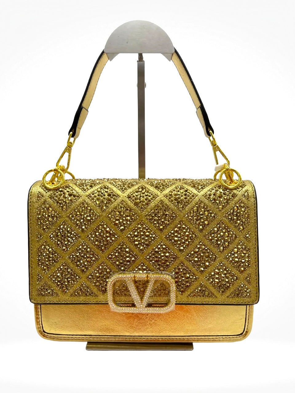 Diamond-Studded Shoulder Bag