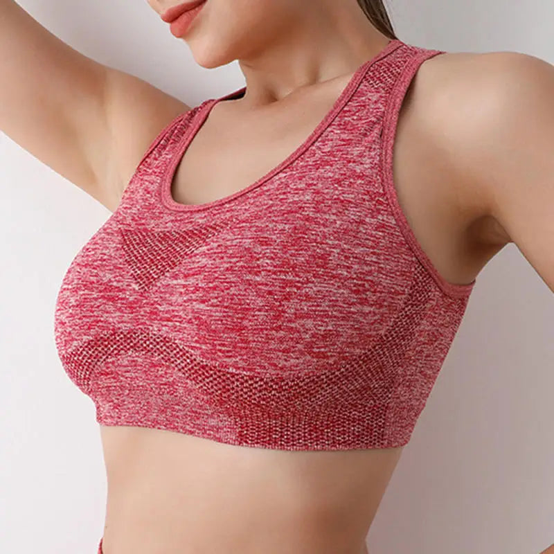 Seamless Yoga & Gym Sports Bra – Shockproof, Quick-Dry & Supportive