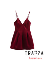 VelvetCrush Mini Dress – Luxe Fit with Spaghetti Straps