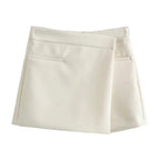 Split Mini Shorts Skirt with Pockets