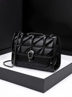 Retro Flip Women's Quilted PU Leather Crossbody Bag – Luxury Chain Shoulder Handbag
