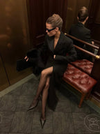 V-Neck Blazer & Slim Long Skirt Set