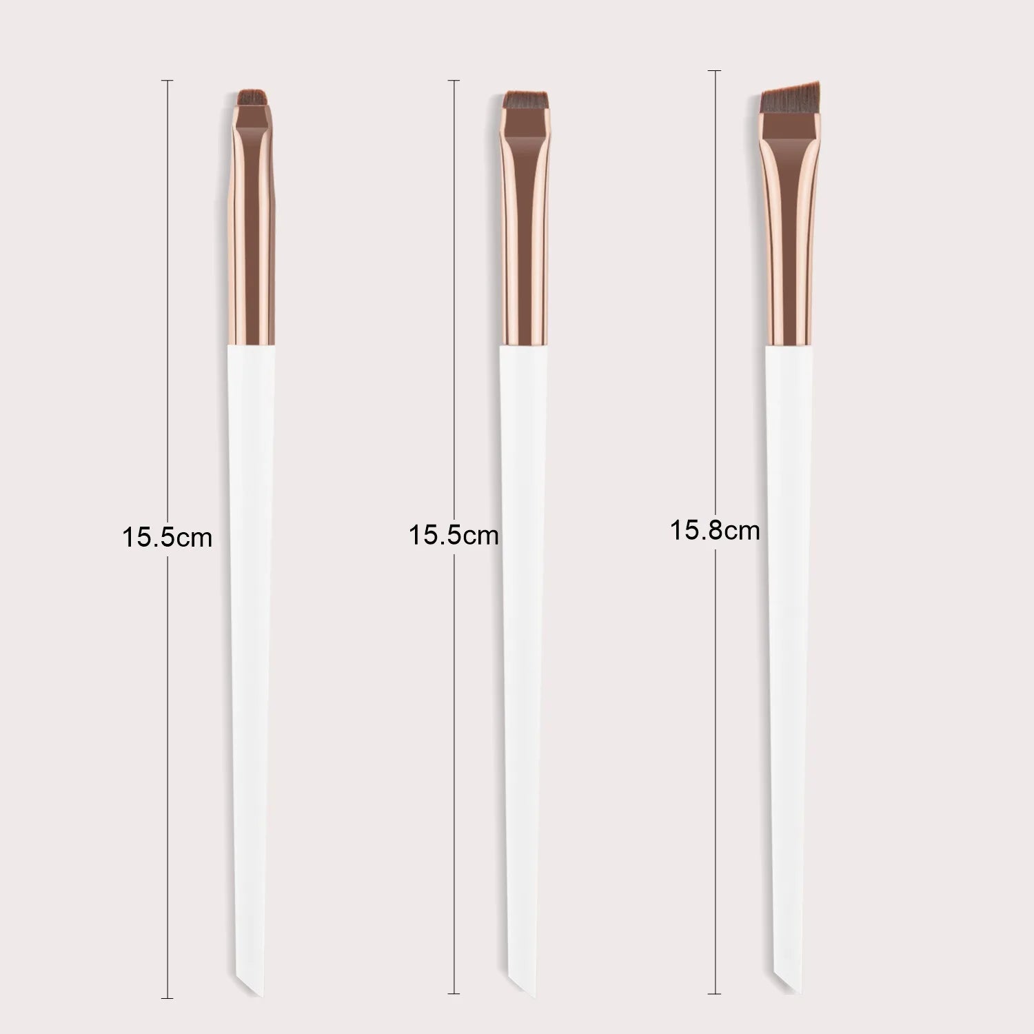 3-Piece Eyeliner & Eyebrow Brush Set – Ultra-Thin, Angled Makeup Brushes with Wooden Handle