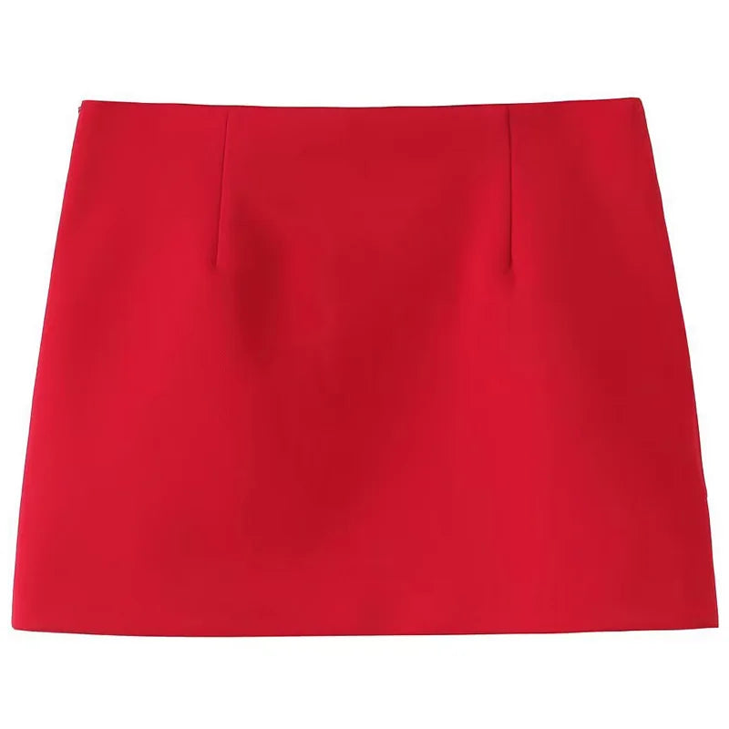 High-Waisted Ruched Mini Skirt – Asymmetrical Draped Design