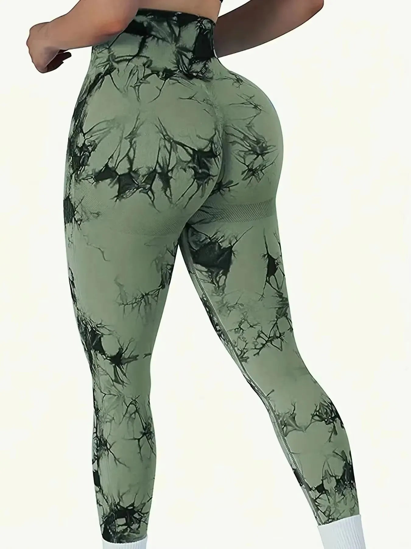Tummy Control Tie-Dye Leggings – Seamless Workout Fit