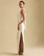 Elegant One-Shoulder Satin Maxi Dress