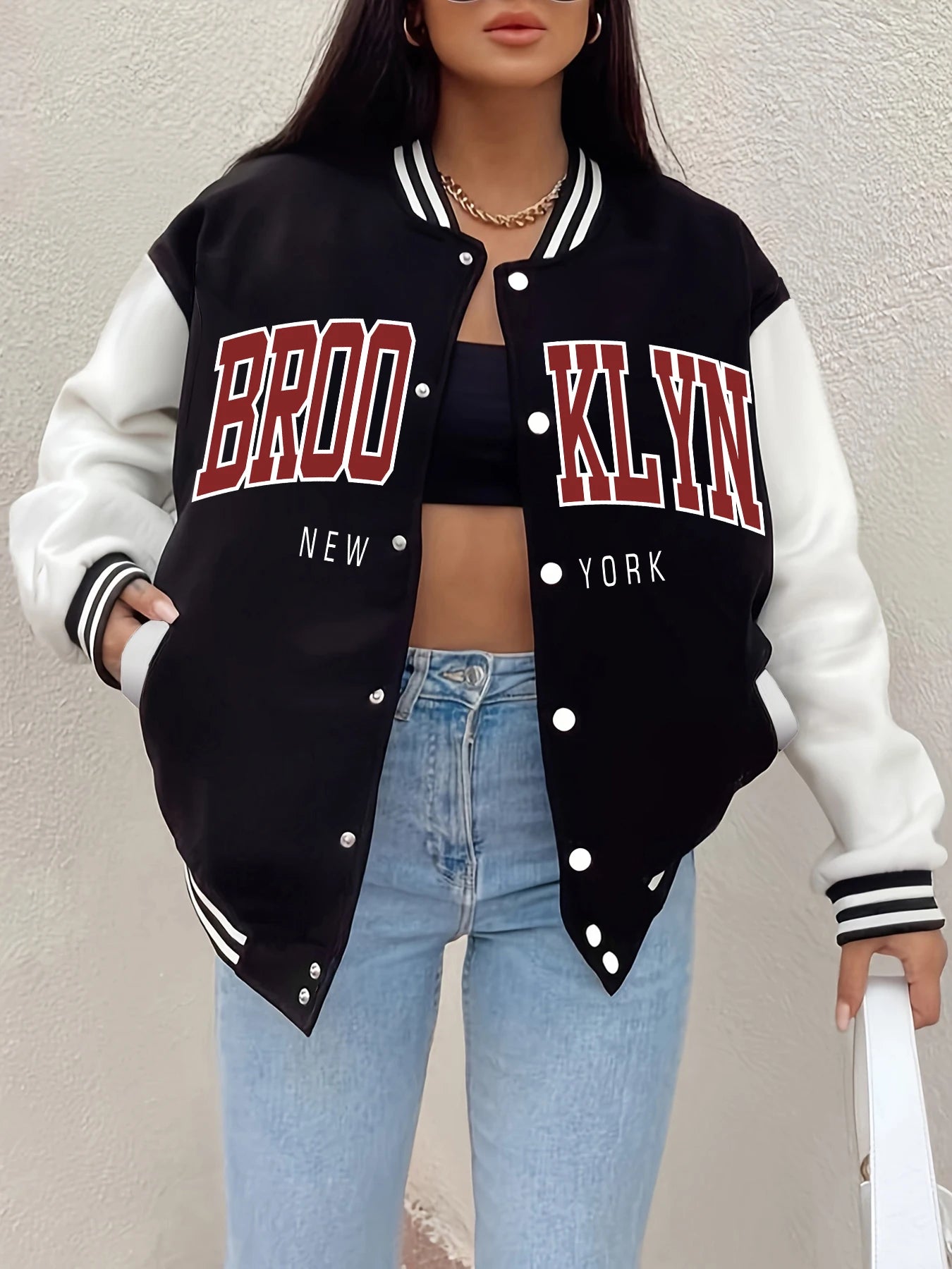 Brooklyn Varsity Jacket – Oversized Baseball College Bomber