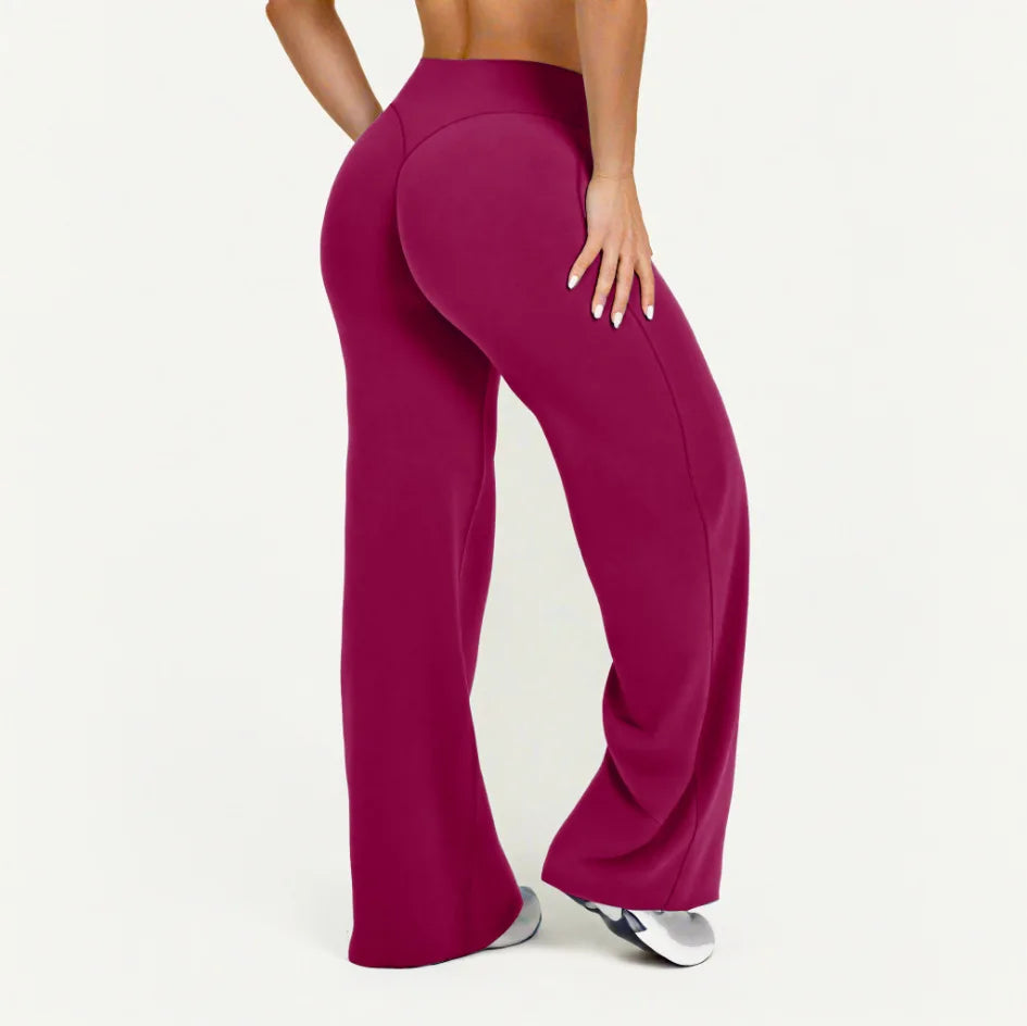 Ultra Soft Straight-Leg Yoga Pants – Mid-Waist Naked Feel Sport Trousers for Women