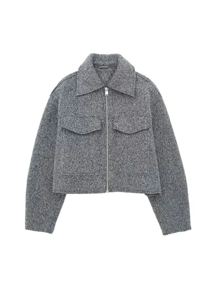 Tweed Cropped Zip Jacket – Urban Smart Casual