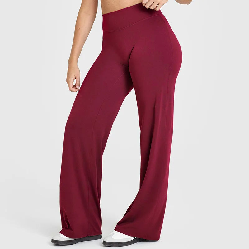 Ultra Soft Straight-Leg Yoga Pants – Mid-Waist Naked Feel Sport Trousers for Women