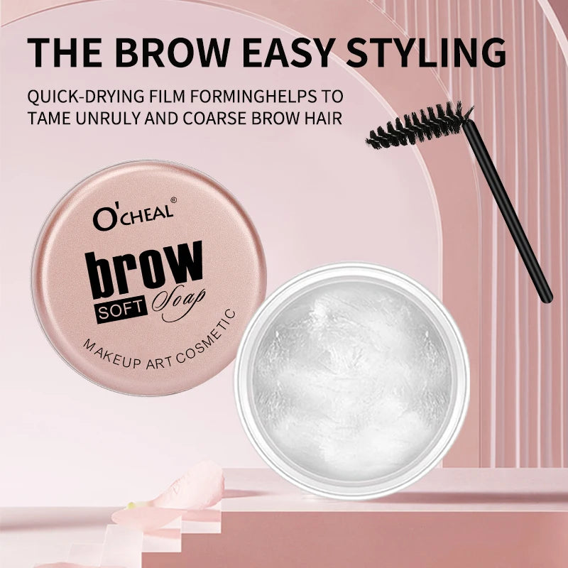 Stylingový gel na obočí 3D Feathery Wild Brow Wax, voděodolný, dlouhotrvající, snadno se nanáší, tvarující obočí, líčení, tvarující mýdlo, kosmetika