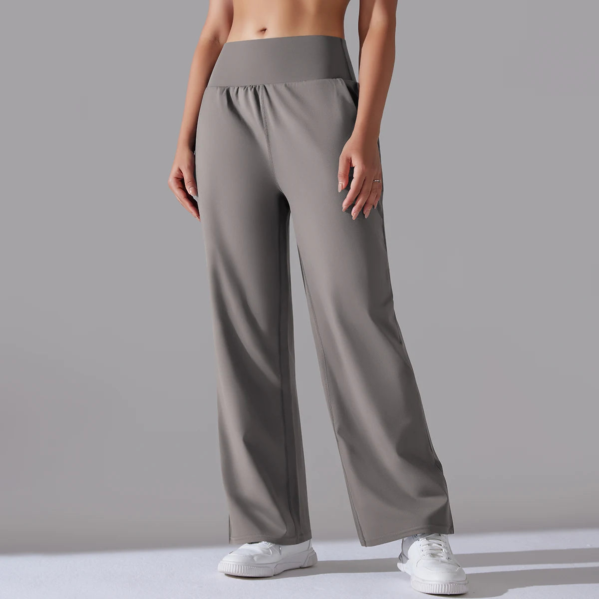 FlexDrift High-Waist Lounge Pants – Buttery Soft Wide-Leg Fit in Cocoa