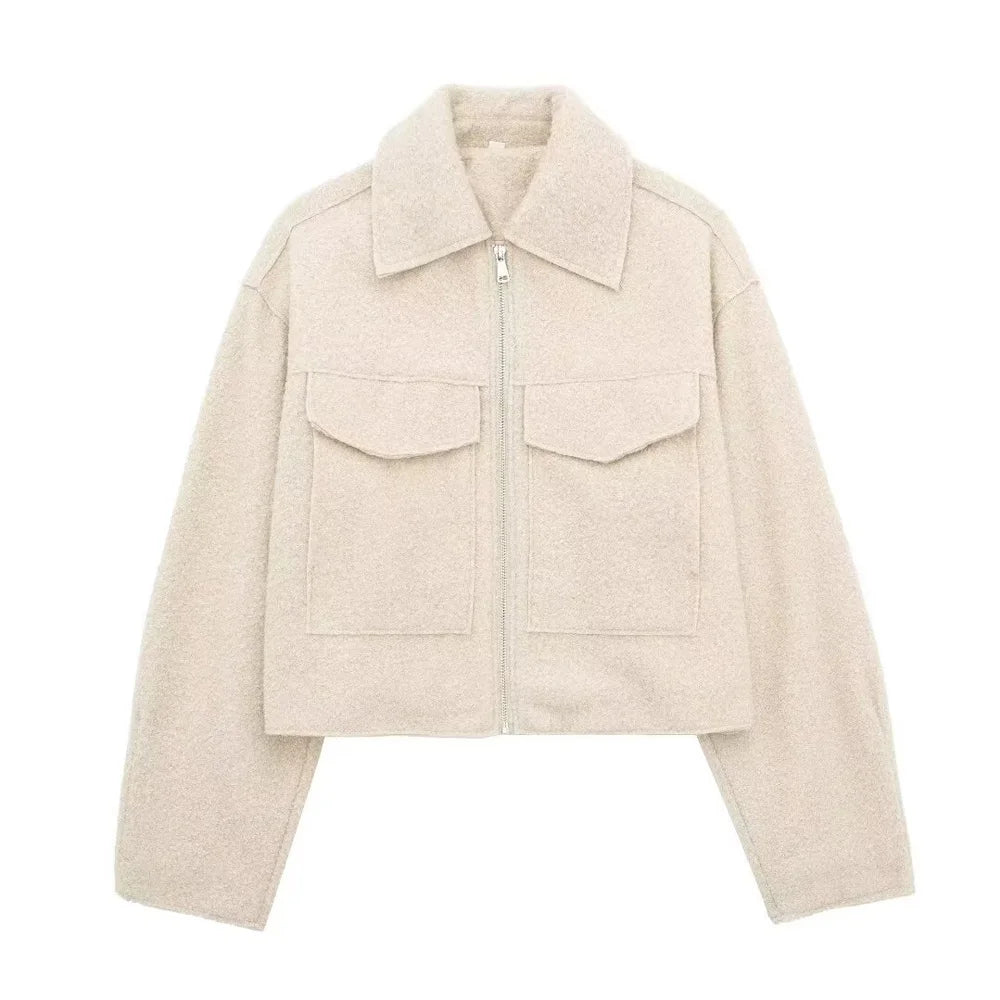 Tweed Cropped Zip Jacket – Urban Smart Casual