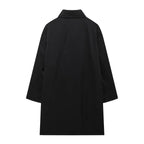 Minimalist Black Windbreaker – Long Waterproof Street Style