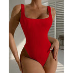 Coastal Curve – Sculpted Texture Swimwear
