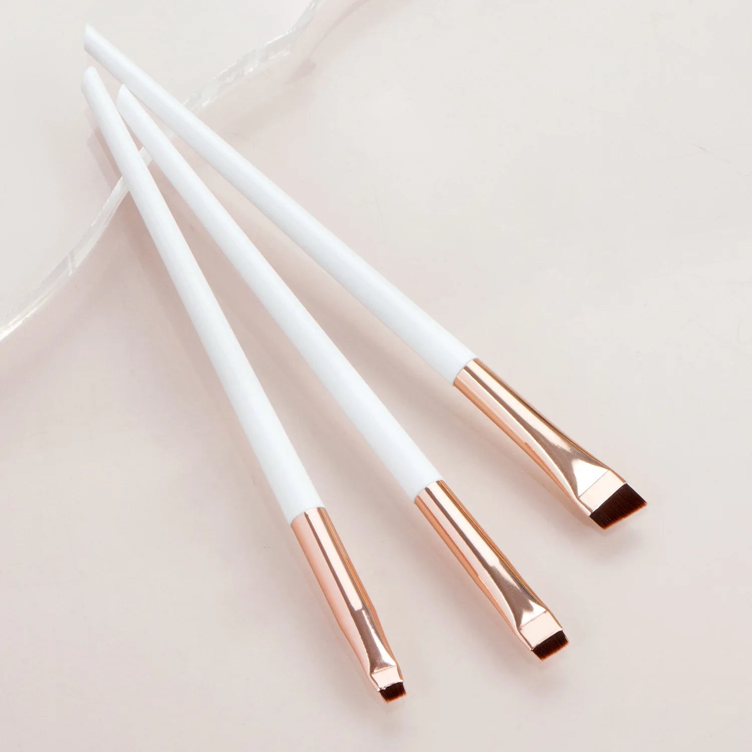 3-Piece Eyeliner & Eyebrow Brush Set – Ultra-Thin, Angled Makeup Brushes with Wooden Handle