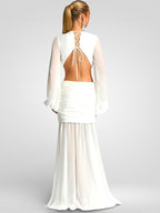 Rückenfreies Maxikleid mit tiefem V-Ausschnitt