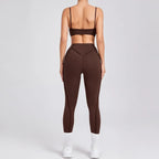 2-Piece Seamless Yoga Set -Brown