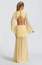 Deep V Backless Maxi Dress
