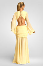 Rückenfreies Maxikleid mit tiefem V-Ausschnitt