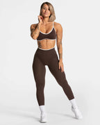 Seamless 2-Piece Yoga Set –Brown