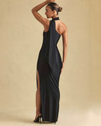 Elegant One-Shoulder Satin Maxi Dress