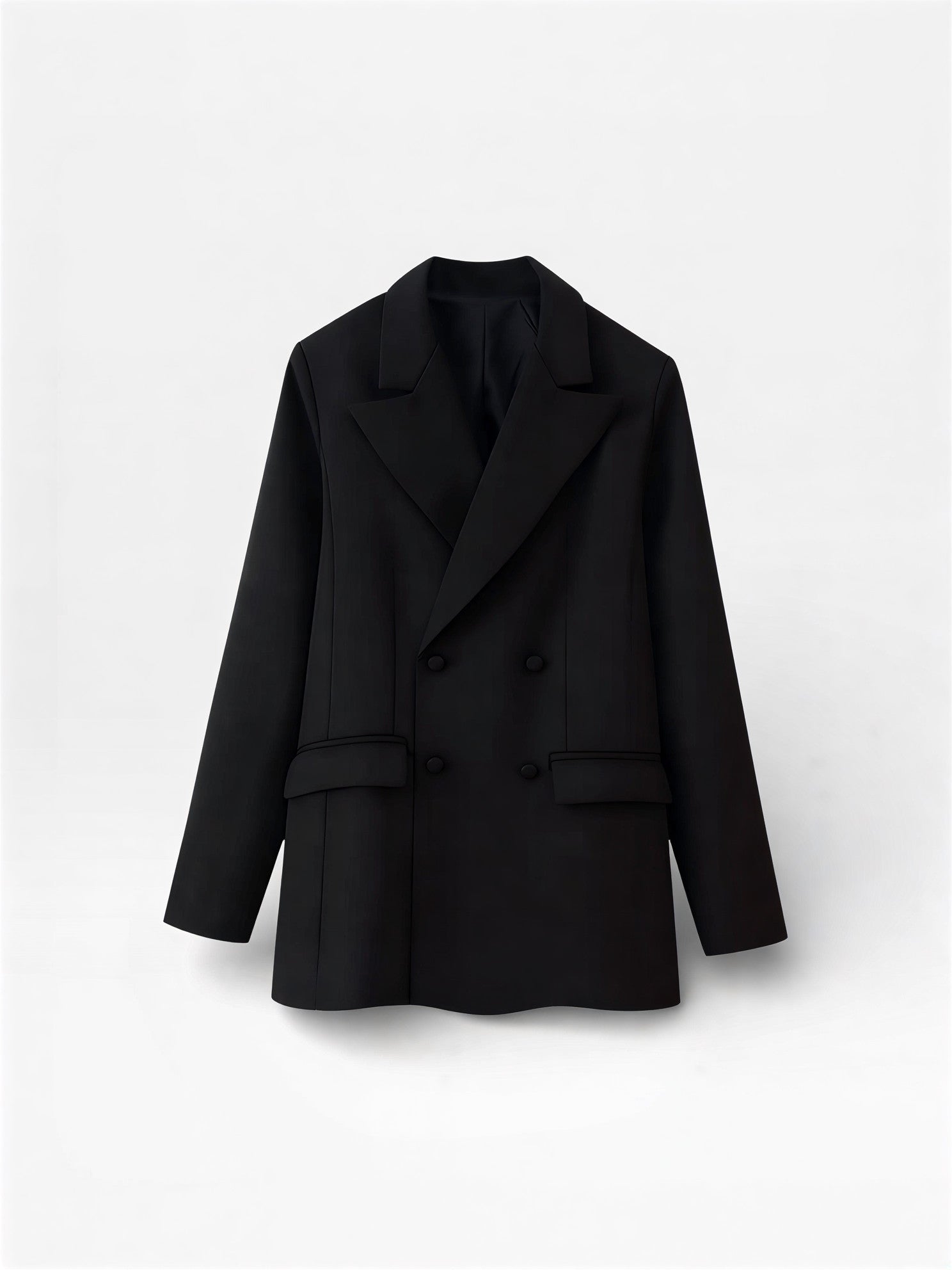 Double-Breasted Blazer & Sheer Skirt Set